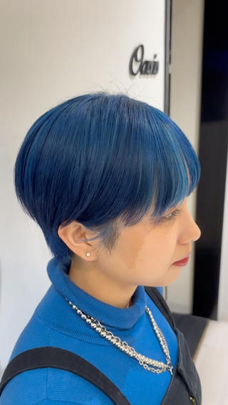 ショート カラー 鼎一真ハイトーン/ パーマ/何でも屋さんのヘアスタイル