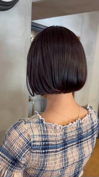 ショート カラー 薬院:今泉/上川美幸 大人ヘア/暗髪カラーのヘアスタイル