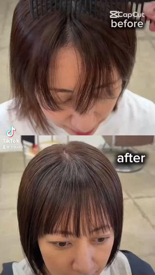 ミディアム パーマ クロスパーマ× 透明感カラー✂︎のヘアスタイル