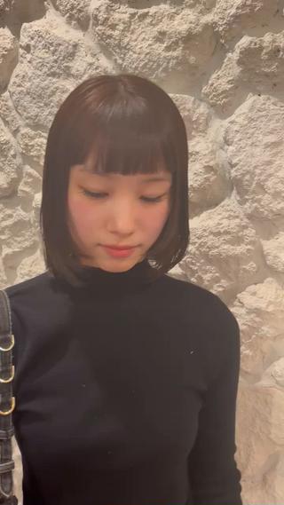 顔まわりレイヤーボブ 