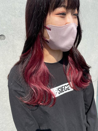 レイヤーカット×チェリーレッドインナー


ブリーチカラー
ダブルカラー
ケアブリーチ
推しカラー
アニメカラー 