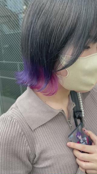 推し色ピンク×パープルカラー
グラデーションも2色に分けるとインナーみたいになって可愛いです。

ブリーチカラー
ダブルカラー
グラデーションカラー
ケアブリーチ
アニメカラー 