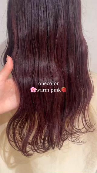 ブリーチ履歴なし暖色ピンク
暖色系はブリーチなしでも発色しやすいのでおすすめです！ 
