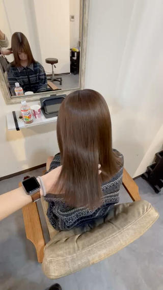 ミディアム カラー Sherry/R 三川町　山本なつみのヘアスタイル