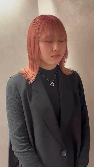 ミディアム カラー ioeわかめようじ/ 縮毛矯正/髪質改善のヘアスタイル