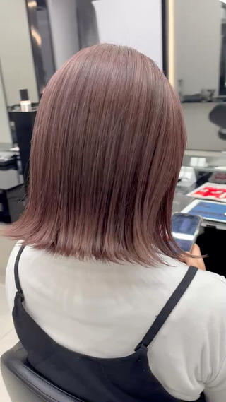 ミディアム カラー ioeわかめようじ/ 縮毛矯正/髪質改善のヘアスタイル