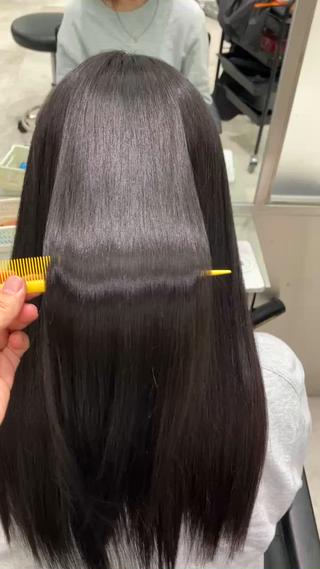 ツヤツヤでしっとり保湿。アルカリ酸熱トリートメント。 