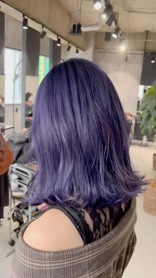 セミロング カラー mimiiy梅田 中崎町ハイトーンのヘアスタイル