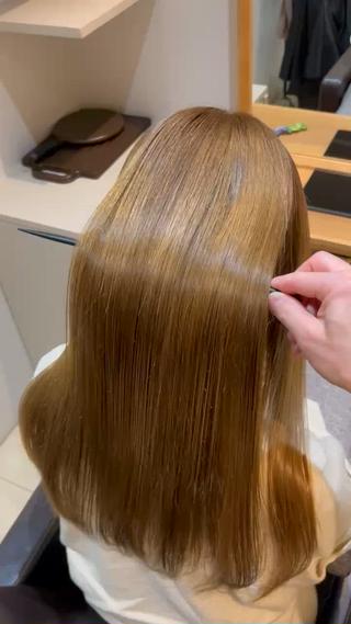 ロング 自然で柔らかい縮毛 矯正✨松尾郁哉のヘアスタイル