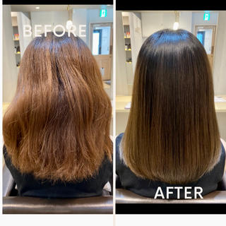 ミディアム 自然で柔らかい縮毛 矯正✨松尾郁哉のヘアスタイル