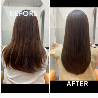 ロング 自然で柔らかい縮毛 矯正✨松尾郁哉のヘアスタイル