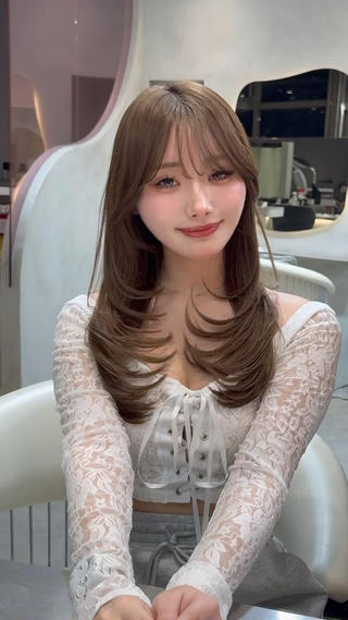 ロング カラー 大宮レイヤーカット ハッシュ　柏崎颯刀のヘアスタイル