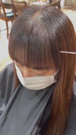 前髪のみ酸性ストレート ( 顔周り¥5500 )所要時間2時間程