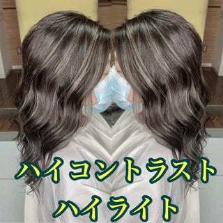 セミロング カラー 縮毛/レイヤー 韓国/橋口のヘアスタイル