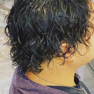 メンズミディアム×スパイラルパーマ 