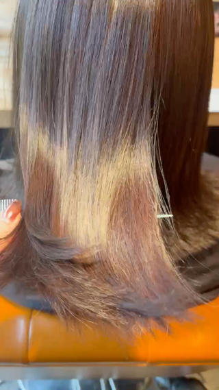 セミロング カラー 髪質改善カラー ブラウン🤎YUMEのヘアスタイル