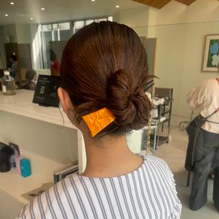 セミロング ヘアアレンジ ブリーチ/レイヤー 🌻Mutsumiのヘアスタイル