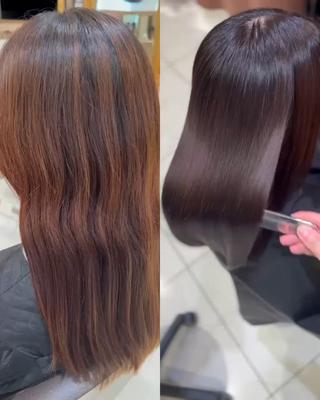 セミロング カラー パーマ 🌷縮毛矯正🌷 中村百花のヘアスタイル