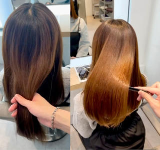 オリジナルの薬剤で艶髪に 