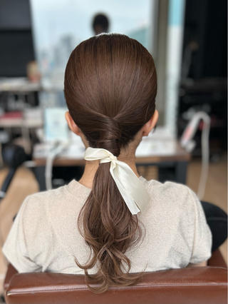 セミロング カラー ヘアアレンジ 髙木美緒🌿 レイヤー/アレンジのヘアスタイル