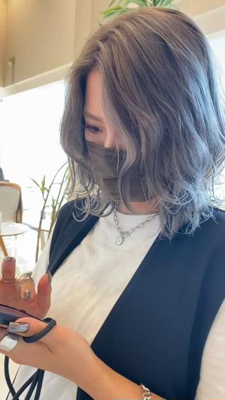 ミディアム カラー プルエクステ/透明感 カラー✨KAZUKIのヘアスタイル