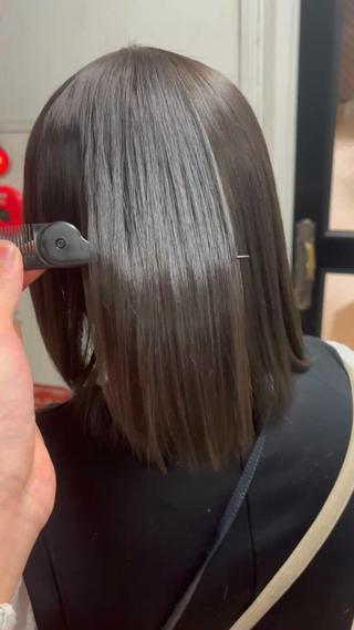 縮毛カラーで艶々に