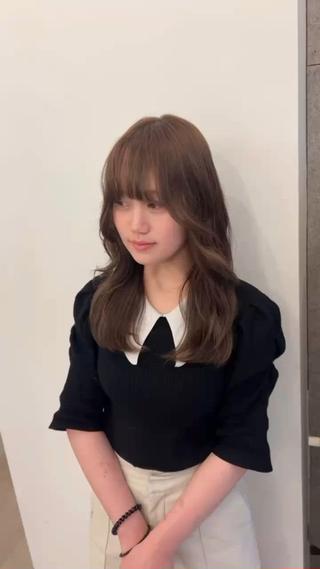 やわらかいオリーブベージュ
ローレイヤーで韓国ヘアに️ 