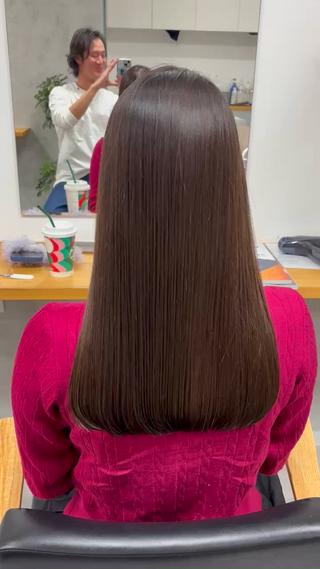 セミロング カラー hoNua. 栄/透明感カラーのヘアスタイル