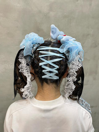 リボン編み込み 