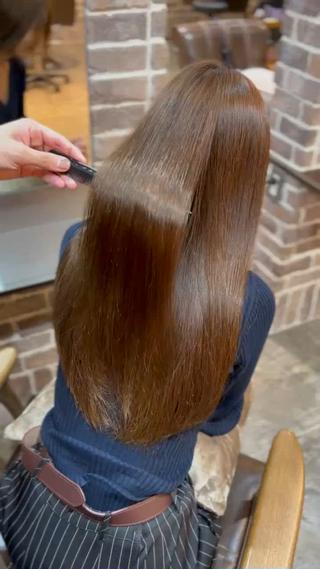 ロング カラー ブリーチ/縮毛矯正/ 川野秀真のヘアスタイル