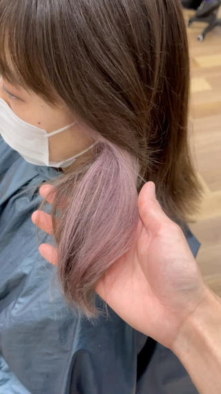 ショート カラー ヘアアレンジ Lupinus所属・【艶カラー】石山拓人 /ブリーチのヘアスタイル