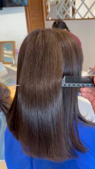 ブリーチなしワンカラー前髪カット

・DarkBrown
 