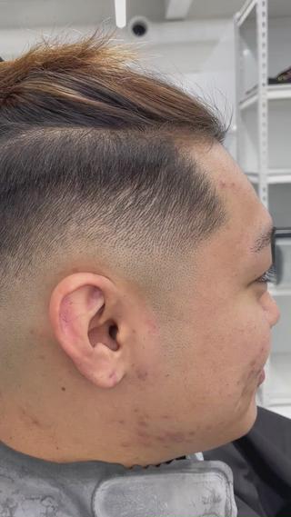 メンズ スパイキーパーマ 柏NO1 藤本葉のヘアスタイル