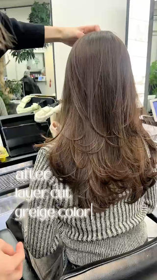 ロング カラー ヘアアレンジ レイヤーカット/透明 感カラー/aikaのヘアスタイル