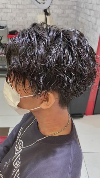 ミディアム パーマ メンズ 💈メンズ特化 美容師サキ💈のヘアスタイル