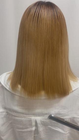 セミロング パーマ 髪質改善/縮毛矯正 /ブリーチ矯正/岡部のヘアスタイル