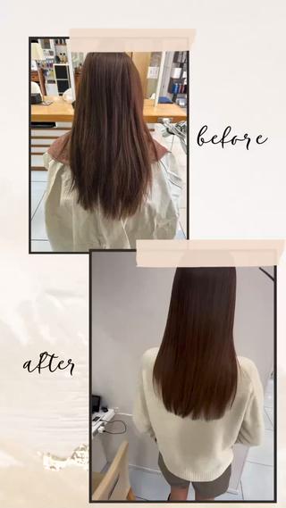ロング パーマ 髪質改善/縮毛矯正 /ブリーチ矯正/岡部のヘアスタイル