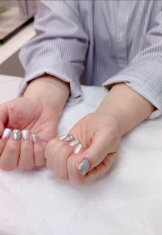 #冬ネイル#ブルーネイル#雪ネイル 