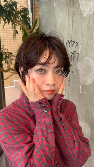 ワンカールの前髪を崩してこんなアレンジも可愛いです 