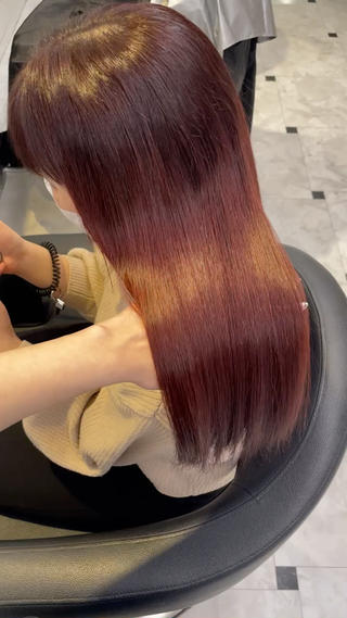 カラー 🍒♡艶髪暖色カラー saaya♡🍒のヘアスタイル