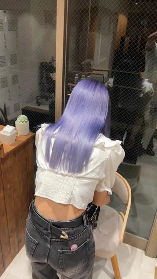 セミロング カラー ムラ修正💎 艶髪ハイトーン💎のヘアスタイル