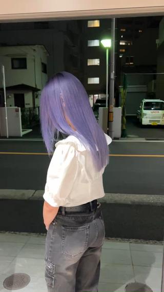 セミロング カラー ムラ修正💎 艶髪ハイトーン💎のヘアスタイル