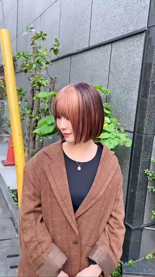 ショート カラー ムラ修正💎 艶髪ハイトーン💎のヘアスタイル