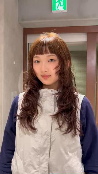 ロング カラー パーマ ayano/パーマ/ 暖色カラーのヘアスタイル