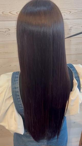 美髪矯正の後に髪質改善カラーをするとよりプルプルさらさらになります！ 