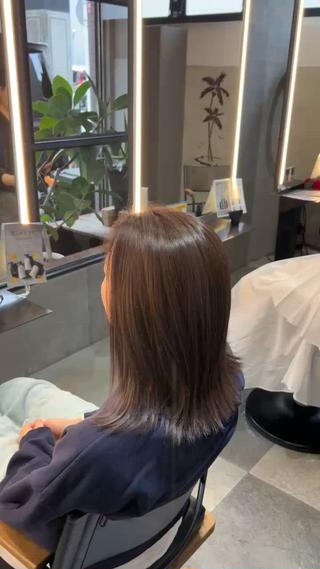 ロング カラー 艶カラー／ベージュ/ ショート/安岡哲兵のヘアスタイル