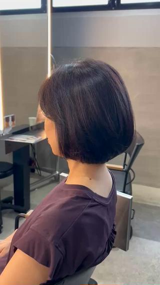 ミディアム カラー 艶カラー／ベージュ/ ショート/安岡哲兵のヘアスタイル