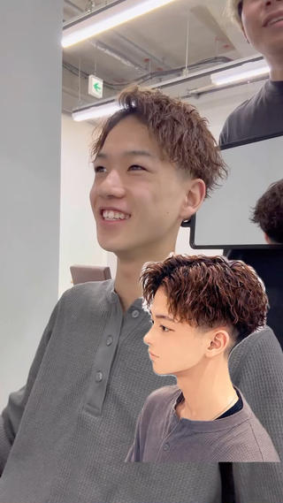 パーマ メンズ Dice朋生/神戸/ 髪美矯正/艶感カラーのヘアスタイル