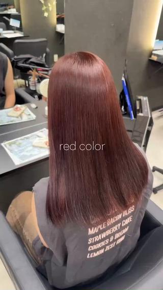 #red color
#wine red

ブリーチなしでできる可愛いカラーです 