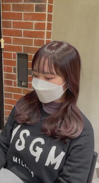 セミロング カラー ヘアアレンジ 酸性縮毛矯正🧴韓国 レイヤー/髪質改善のヘアスタイル